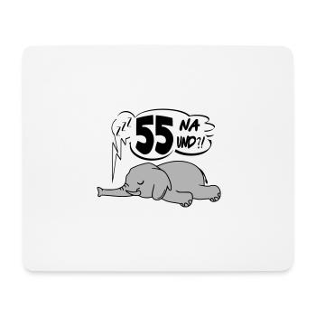 Geburtstag 55 Birthday Lustig Elefant Na und - Mousepad (Querformat) - Weiß - Vorne