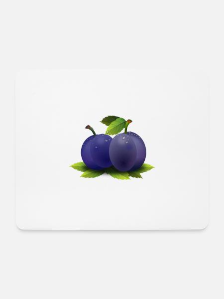 plum pflaume veggie gemuese fruits1 - Mousepad (Querformat) - Weiß