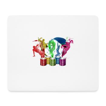 Danse de peintures - 5 couleurs - Tapis de souris (format paysage) - blanc - Devant