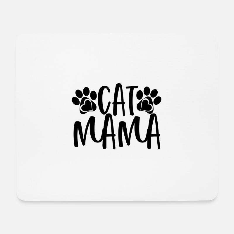 cat mama - Mousepad (Querformat) - Weiß