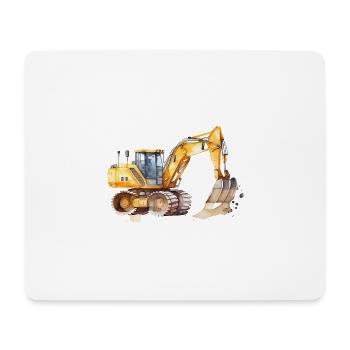 Bagger - Mousepad (Querformat) - Weiß - Vorne