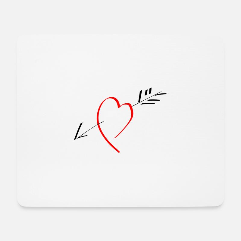 heart - Mouse Pad (horizontal) - white