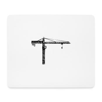 Crane tower crane TDK top turner crane - Mouse Pad (horizontal) - white - Front