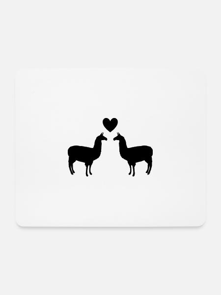 Alpaka - Mousepad (Querformat) - Weiß