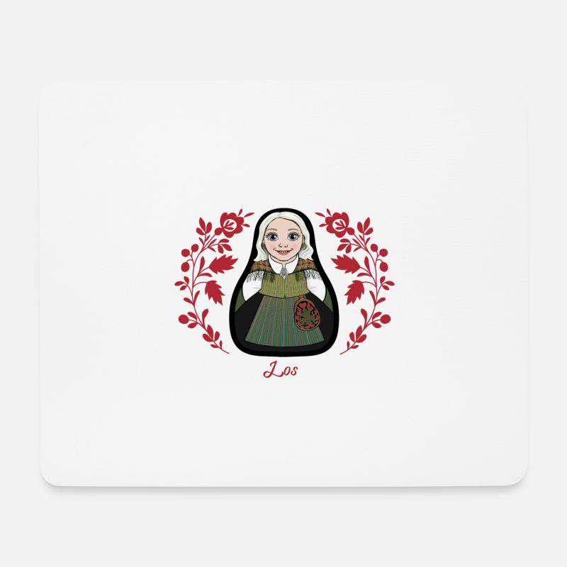 Lockere Tönung mit Blüten. - Mousepad (Querformat) - Weiß