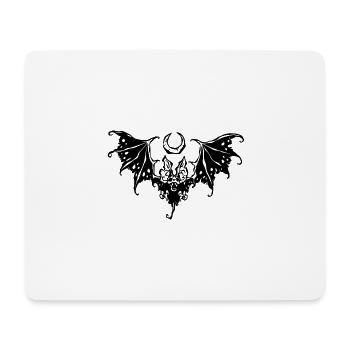 Fledermaus und Mond - Mousepad (Querformat) - Weiß - Vorne