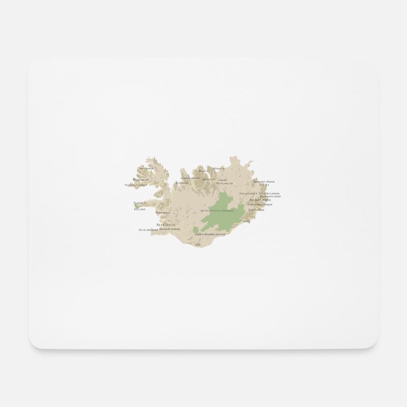 Map of Iceland - Mouse Pad (horizontal) - white