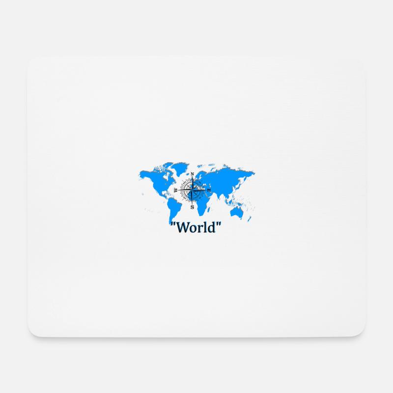 Weltkarte - Mousepad (Querformat) - Weiß