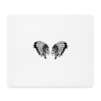 Indian chief skull feather jewelry - Mouse Pad (horizontal) - white - Front