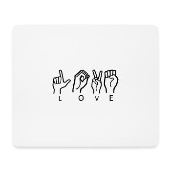 Love sign language - Mouse Pad (horizontal) - white - Front