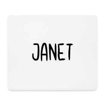 Janet Custom Name Schriftart Text Geburtstag - Mousepad (Querformat) - Weiß - Vorne