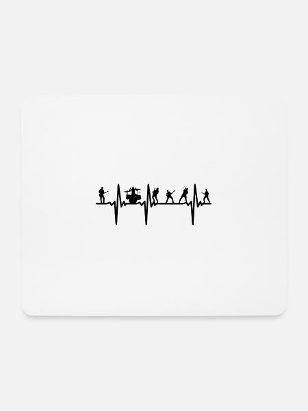 Herzschlag Band - Mein Herz schlägt für gute Musik - Mousepad (Querformat) - Weiß