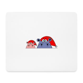 idée cadeau hippopotame de Noël de Noël - Tapis de souris (format paysage) - blanc - Devant
