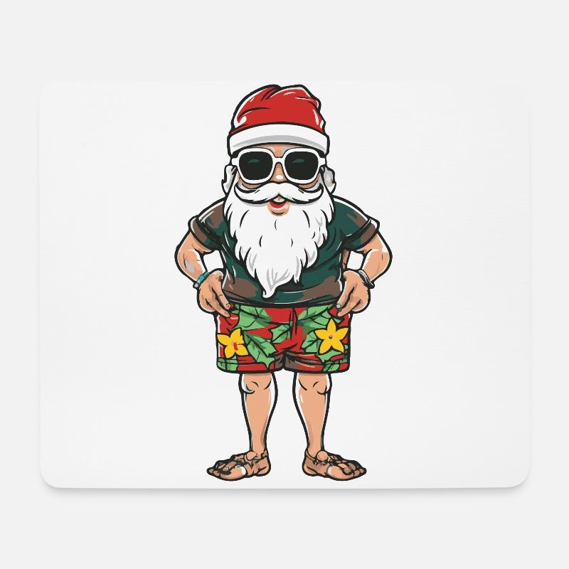 Weihnachtsmann Urlaub Santa - Mousepad (Querformat) - Weiß