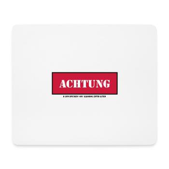 Achtung kann spuren von alkohol enthalten - Mousepad (Querformat) - Weiß - Vorne