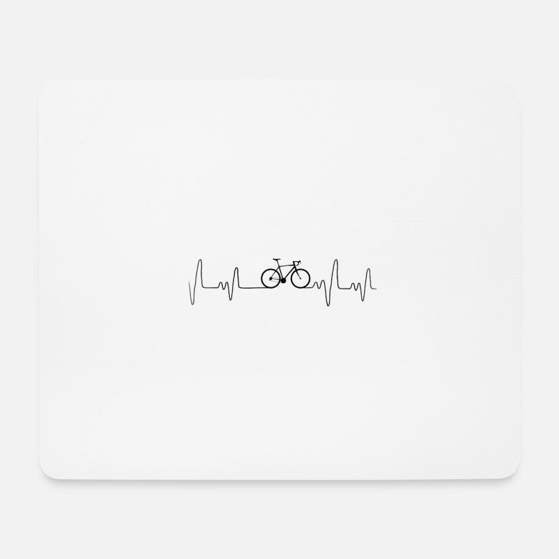 Rennrad Herzschlag - Mousepad (Querformat) - Weiß