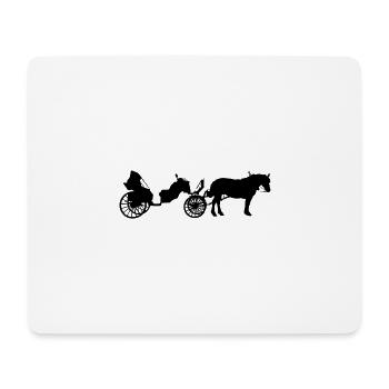 Carriage with horse - Mouse Pad (horizontal) - white - Front