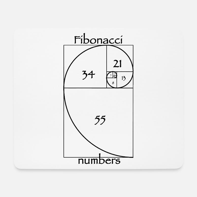 Fibonacci-Zahlen - Mousepad (Querformat) - Weiß