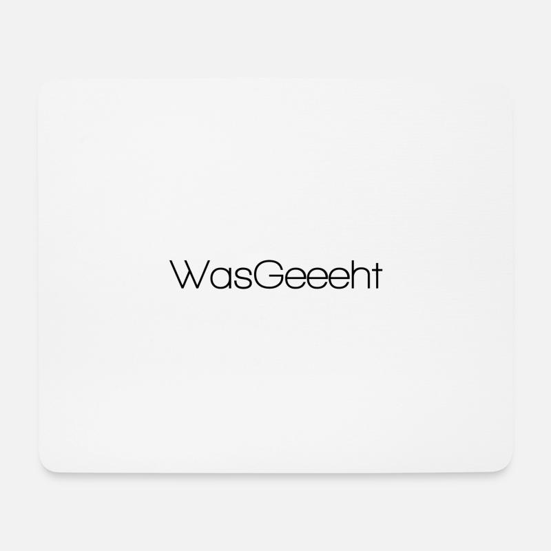 WasGeeeht - Minimal - Mousepad (Querformat) - Weiß