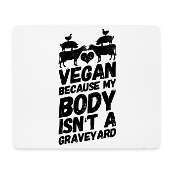 Vegan Vegan Vegan Cemetery Black - Mouse Pad (horizontal) - white - Front