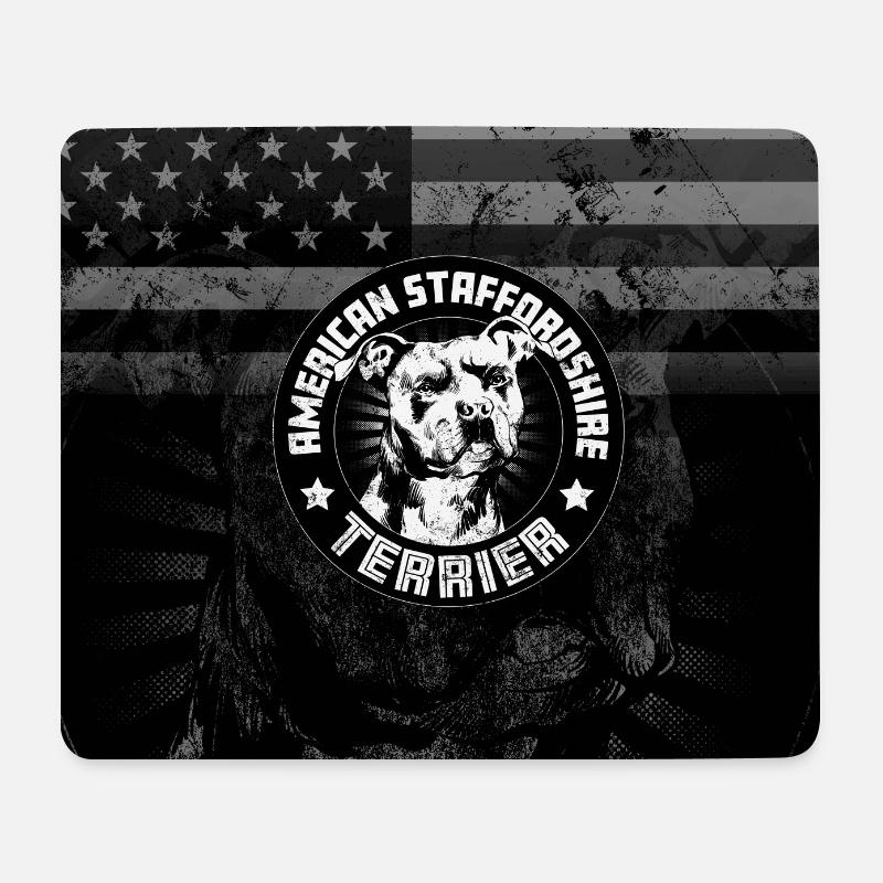 American Staffordshire Terrier - Mousepad (Querformat) - Weiß
