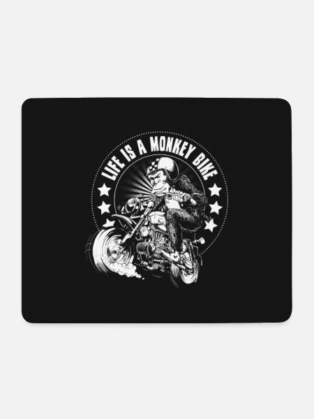 Life is a Monkey Bike - Mousepad (Querformat) - Weiß