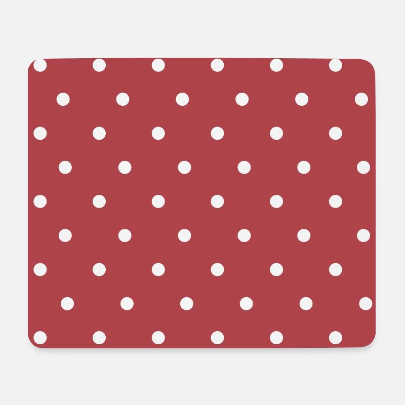 Allover points sur rouge - Tapis de souris (format paysage) - blanc