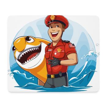 Lifeguard Fin - Mouse Pad (horizontal) - white - Front