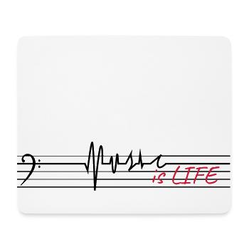Musik ist Leben - Bassschlüssel - Mousepad (Querformat) - Weiß - Vorne