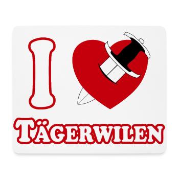 I Love Tägerwilen (weiss-rot mit Dolch durch Herz) - Mousepad (Querformat) - Weiß - Vorne