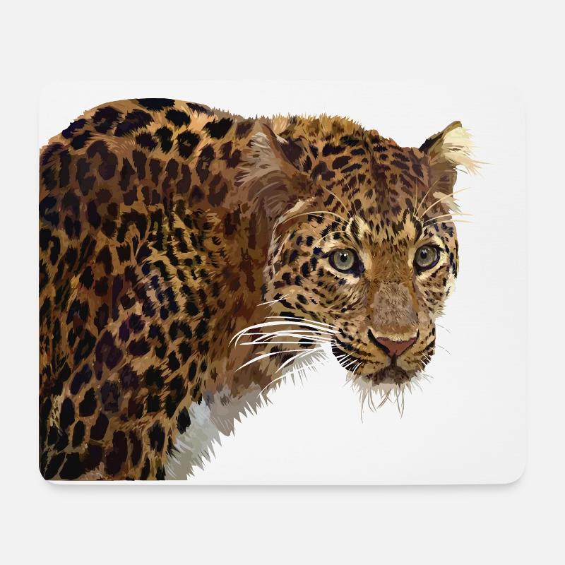 Leopard - Mousepad (Querformat) - Weiß