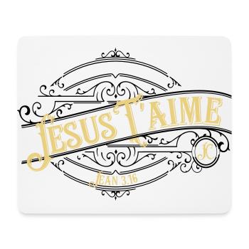 Jesus liebt dich - Mousepad (Querformat) - Weiß - Vorne