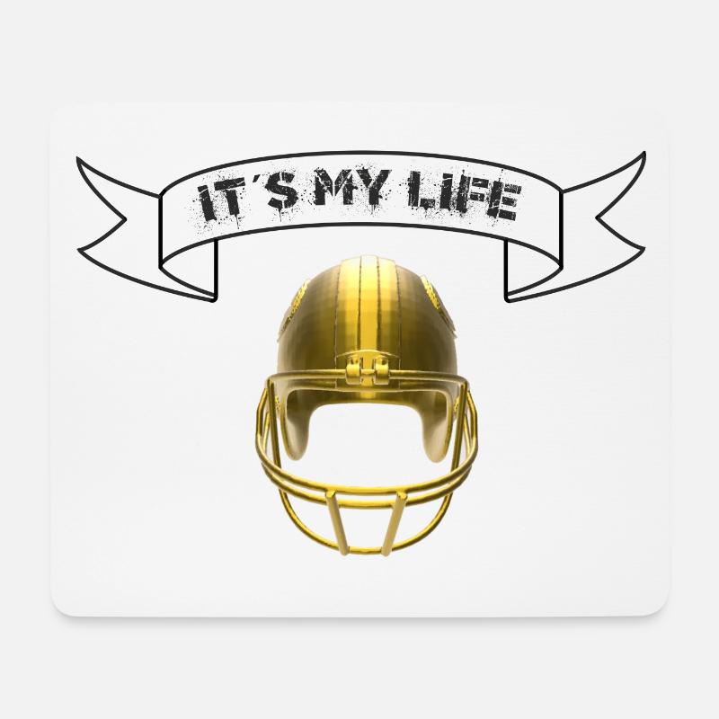 Footballhelm "It’s My Life", schwarz - Mousepad (Querformat) - Weiß
