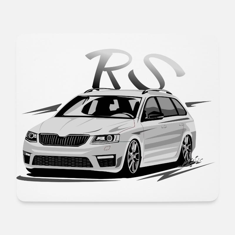 Octavia 3RS Combi ohne Fahrer tuning low camber - Mousepad (Querformat) - Weiß