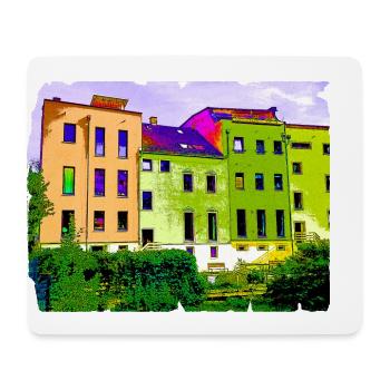 Bild nach Art von "Hundertwasser" Bild Häuser - Mousepad (Querformat) - Weiß - Vorne