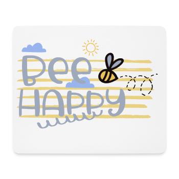 Happy bee: Bee Happy - soleil et bonne humeur - Tapis de souris (format paysage) - blanc - Devant