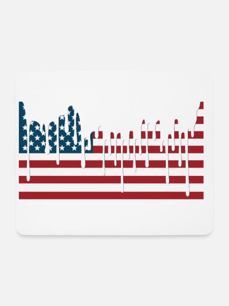 USA-FLAGGE T-Shirts - Mousepad (Querformat) - Weiß