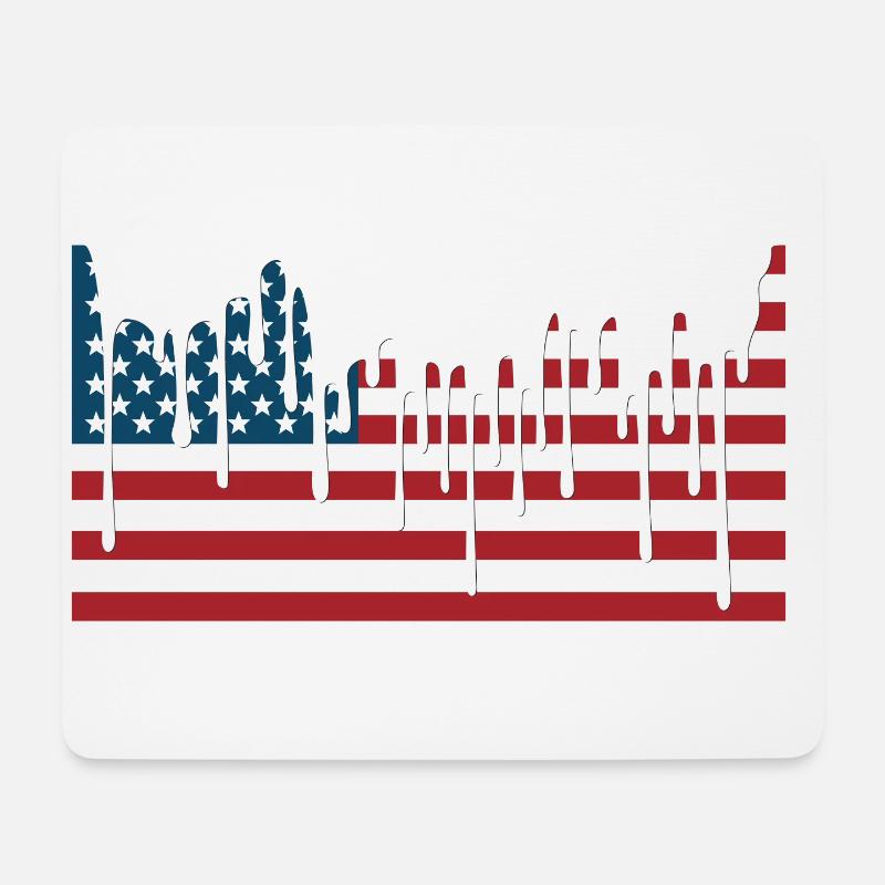 USA-FLAGGE T-Shirts - Mousepad (Querformat) - Weiß