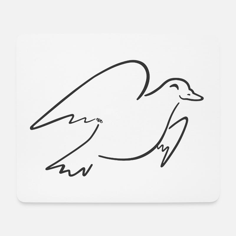 Pigeon volant (foncé) - Tapis de souris (format paysage) - blanc