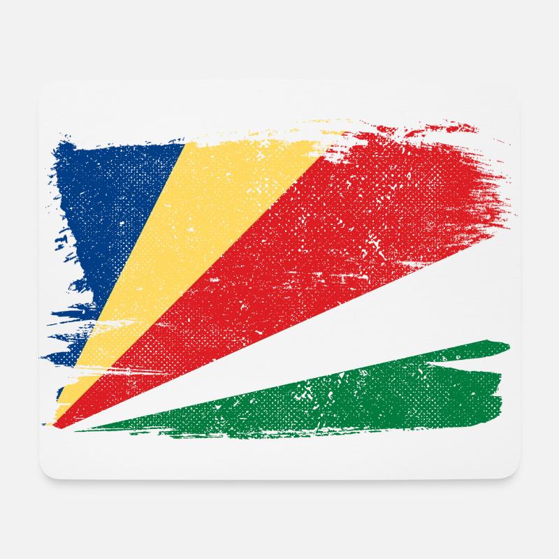 Seychellen Flagge Flagge Frieden Vintage - Mousepad (Querformat) - Weiß