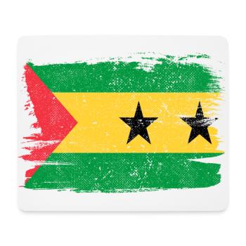 Sao Tomé-et-Príncipe Drapeau Drapeau Paix Vintage - Tapis de souris (format paysage) - blanc - Devant