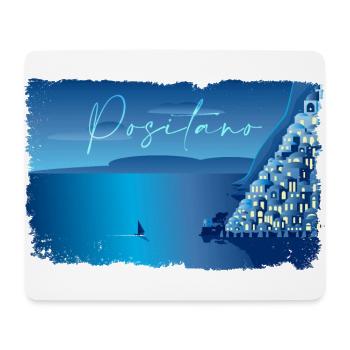 Nuit minimale de Positano - Tapis de souris (format paysage) - blanc - Devant
