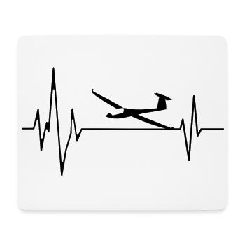 Segelflieger Herzschlag Segelflugzeug - Mousepad (Querformat) - Weiß - Vorne