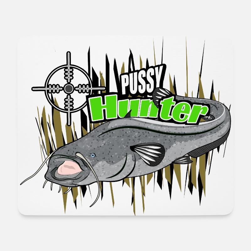 Chasseur de poisson-chat - Tapis de souris (format paysage) - blanc