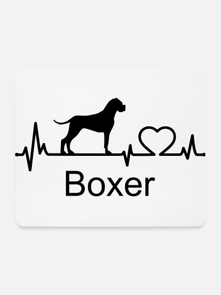 Boxer Hund Herzschlag Hundebesitzer Geschenkidee - Mousepad (Querformat) - Weiß
