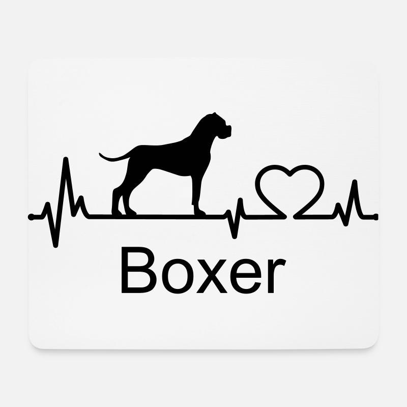 Boxer Hund Herzschlag Hundebesitzer Geschenkidee - Mousepad (Querformat) - Weiß
