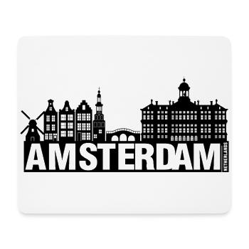 La ligne d’horizon de la ville d’Amsterdam néerlandais - Tapis de souris (format paysage) - blanc - Devant