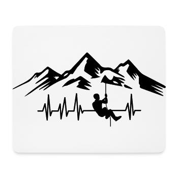 Herzschlag Bergsteiger Bergsteigen Berge Klettern - Mousepad (Querformat) - Weiß - Vorne