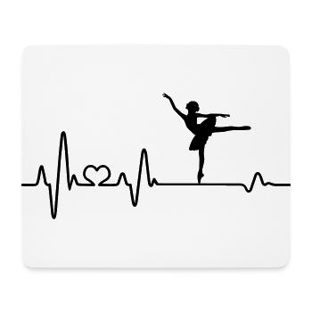 Ballerine Coeur Ballet Ballet Idée cadeau - Tapis de souris (format paysage) - blanc - Devant