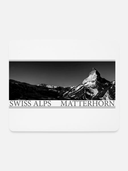 Matterhorn Swiss Alps - Mousepad (Querformat) - Weiß